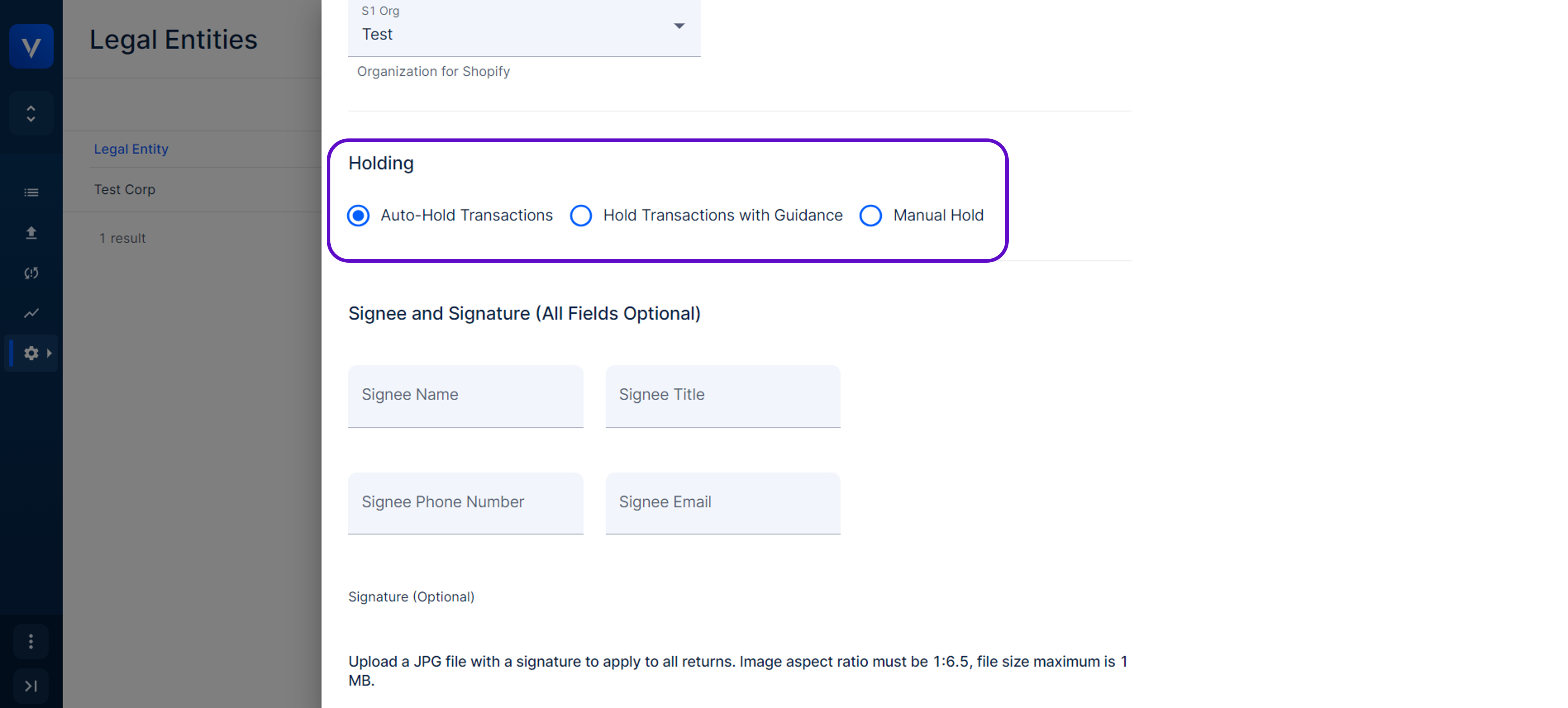 How to hold and release data in Sovos Filing – Help Center